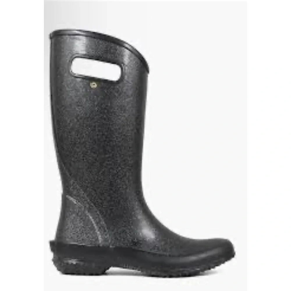 Bogs Rainboot Glitter Boots‎ Black Youth Size 1 Sparkle